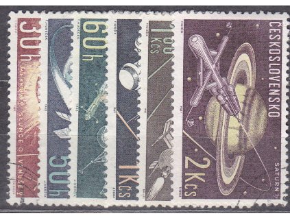 1963, 30h-2Kčs Vesmír, série, Nr.1302-7, razítkované, ilustrační foto