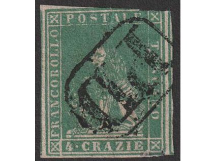 Toskana, 1857, 4 Cr Lev, MiNr.14, razítkované, dv
