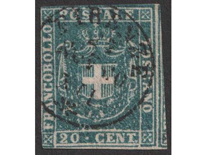 Toskana, 1860, 20 C Znak, MiNr.20a, razítkované