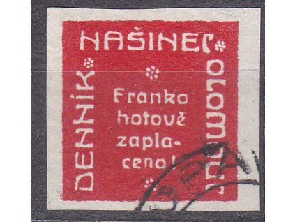 Novinová nálepka NAŠINEC OLOMOUC, razítkované, ilustrační foto