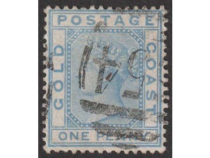 Gold Coast, 1875, 1 P Viktoria, MiNr.2C, razítkované