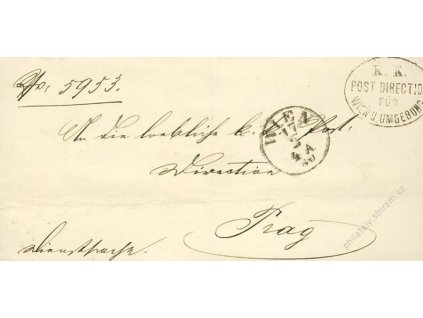 Wien, razítko K.K.Post direction, dopis z roku 1880