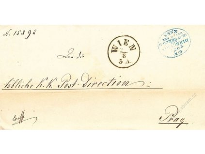 Wien + K.K. Post Direction, dopis z roku 1869