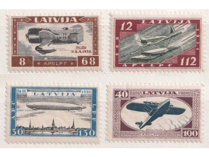 Latvija, 1933, 8-40 S zoubkovaná série, MiNr.228-231A, **