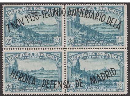 1938, 45C+2Pta Madrid, 4blok, MiNr.734-735, **/* , lomy