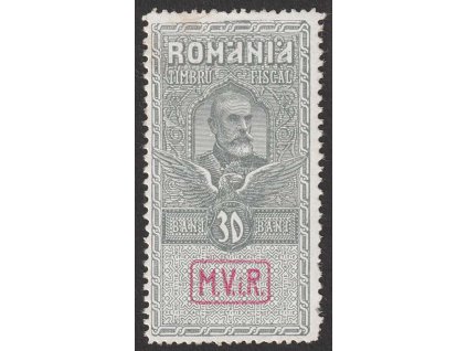 Rumunsko, 1917, 30 B s přetiskem, MiNr.V, * po nálepce