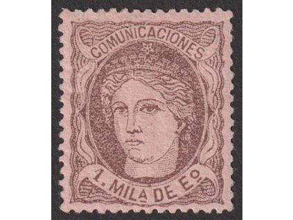 1870, 1 M Hispania, MiNr.96, těžší * , nepatrné zeslabení