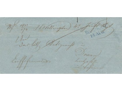 Bregenz, modré razítko, skládaný dopis z roku 1848