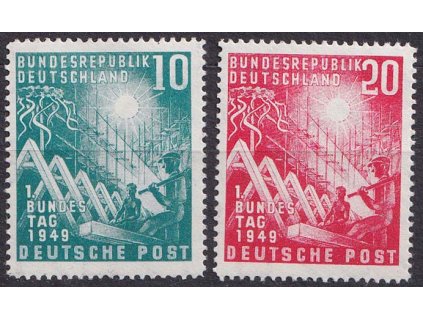 1949, 10-20 Pf série Richtfest, MiNr.111-12, **