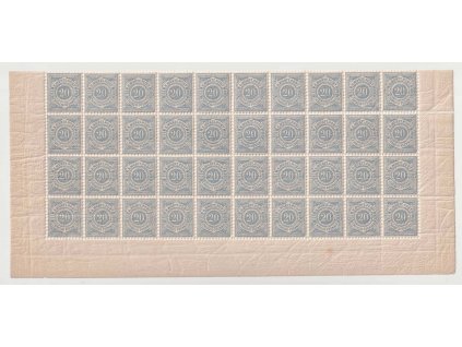 Württemberg, 1875, 20 Pf modrá, 40 blok, MiNr.47a, **