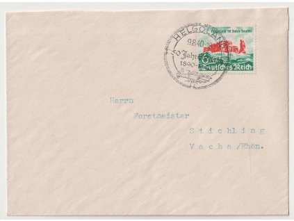 1940, DR Helgoland, dopis se známkou 6 Pf Helgoland, FDC