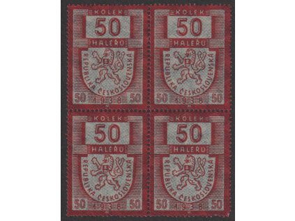 50K karmínová/modrá 1938M, 4blok, **