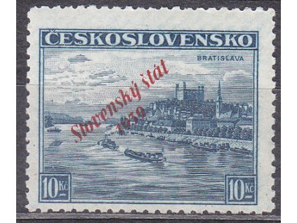1939, 10Kč Bratislava, zk.Gilbert, Nr.22, **, luxusní kus