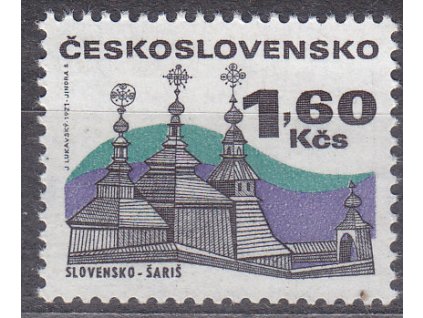 1971, 1.60Kčs Lidová architektura, papír oz, Nr.1876xb, **