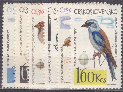 1964, 30h-1.60Kčs série Ptactvo, Nr.1401-6, **, ilustrační foto