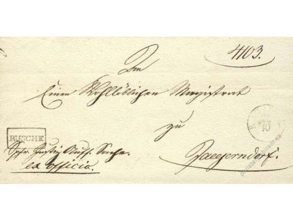 Rusche, skládaný dopis z roku 1840