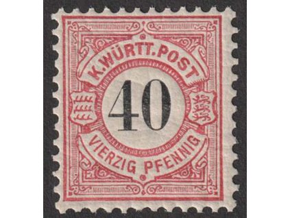 Württemberg, 1900, 40 Pf číslice, MiNr.62, **