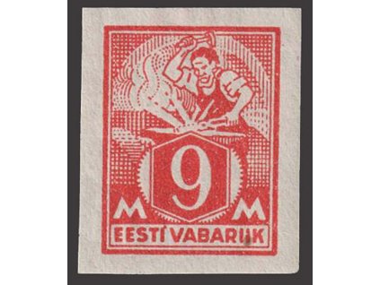 Eesti, 1922, 9 M Pracující, MiNr.38B, * po nálepce