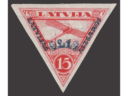 Latvija, 1931, 15 S letecká, Nr.191B, * po nálepce, dv