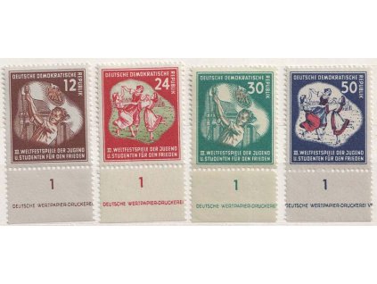 1951, 12-50 Pf série Světové hry s DZ, MiNr.289-92, **