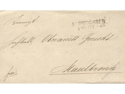 Ludwigsbur, skládaný dopis z roku 1844