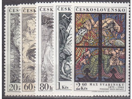 1973, 20h-2.60Kčs Švabinský, série, Nr.2048-52, **
