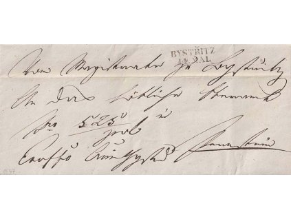 Bystřitz, skládaný dopis z roku 1847