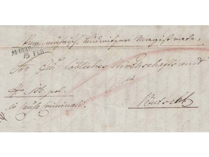 M:Budwitz, skládaný dopis z roku 1846, stopy provozu