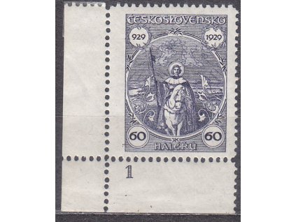 1929, 60h sv.Václav, roh. kus s DČ 1, Nr.244, **, ilustrační foto