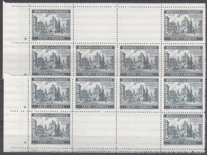 1940, 8K Kroměříž, vodorovné podkovy, levý okraj, hvězdička, Nr.47, **