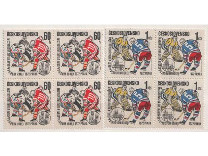 1972, 60h-1Kčs MS v hokeji, 4bloky, Nr.1953-54, **