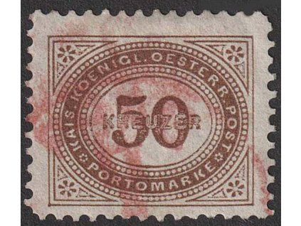 1894, 50 Kr doplatní, L 11 1/2, Nr.9XE, červené razítko