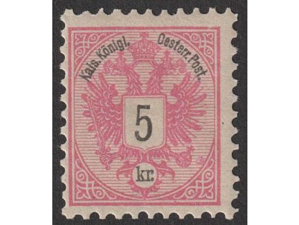 1883, 5 Kr Orlíček, L 10 1/2, Nr.46XD, * po nálepce