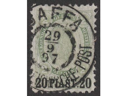 Levanta, 1896, 20Pia/2G Franc Josef, MiNr.31, razítko