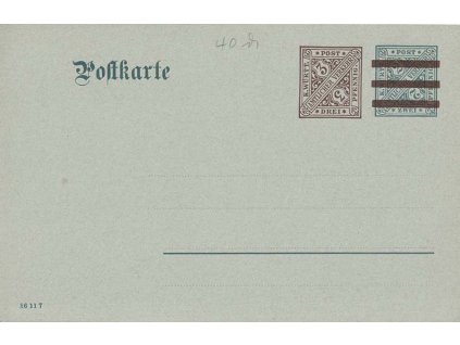Württemberg, 1908, 3Pf/2Pf dopisnice DP38, neprošlé