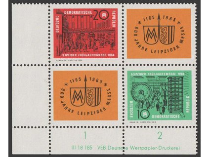 1964, 10-20 Pf soutisk Veletrh s DZ, MiNr.1012-13, **