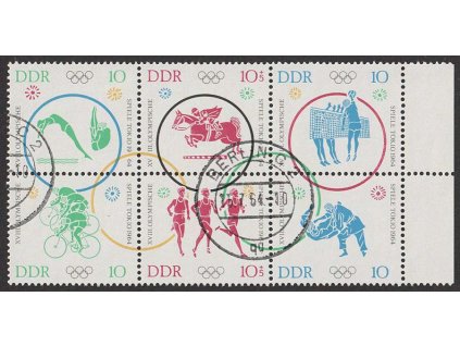 1964, 10 Pf soutisk OH Tokio, MiNr.1039-44, razítko