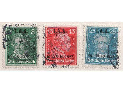 1927, 5-25 Pf série IAA, MiNr.407-9, razítkované