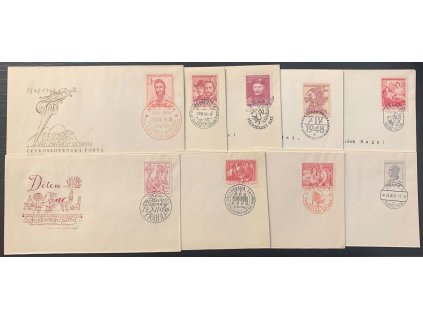 1948, kompletní sada FDC, část vypsané adresy