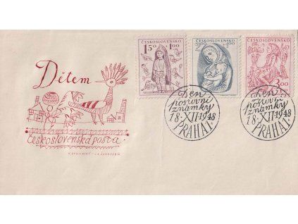 1948, FDC 494-496 Dětem