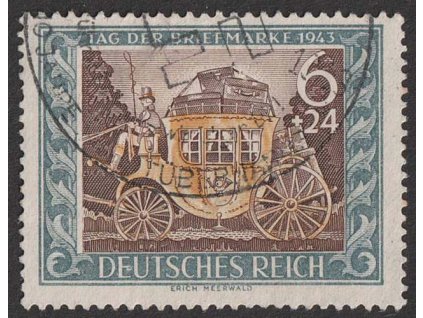 1943, 6 Pf Den známky, MiNr.828, razítkované