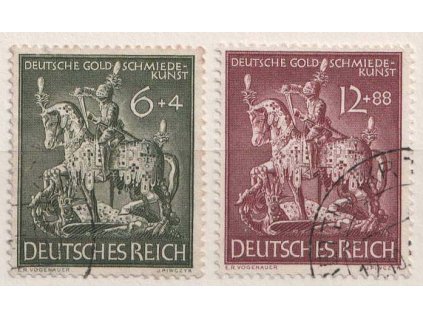 1943, 6-12 Pf série Jezdec, MiNr.860-61, razítkované