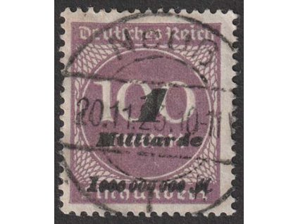 1923, 1 Mrd / 100 M fialová, MiNr.331b, razítkované
