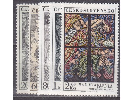 1973, 20h-2.60Kčs Švabinský, série, Nr.2048-52, **