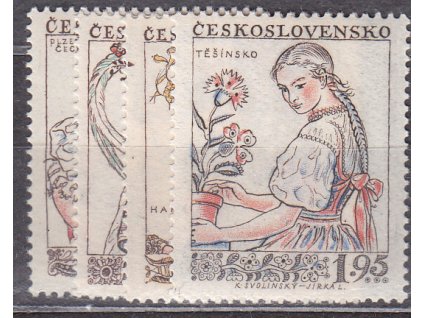 1957, 45h-1.95Kčs Kroje III, série, Nr.968-71, **