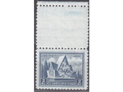 1935, 2Kč Arras, horní kupon, Nr.290KH, * po nálepce, ilustrační foto