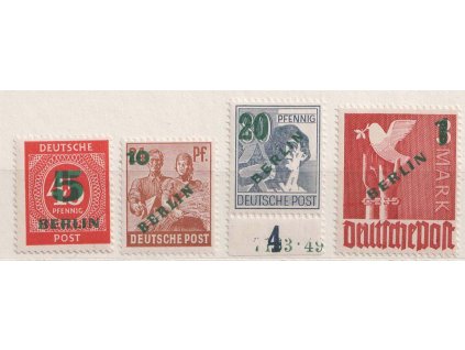 1949, 5Pf/45Pf-1(DM)/3M série, MiNr.64-67, ** , daktyl