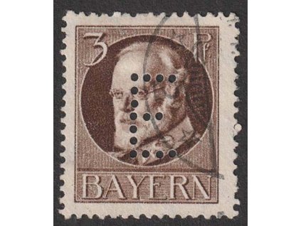 Bayern, 1914, 3 Pf Luitpold, služební, MiNr.12, razítko