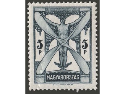 1933, 5 P letecká, MiNr.510, * po nálepce, lom