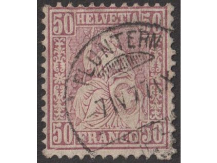 1867, 50 C Helvetia, MiNr.35, razítkované